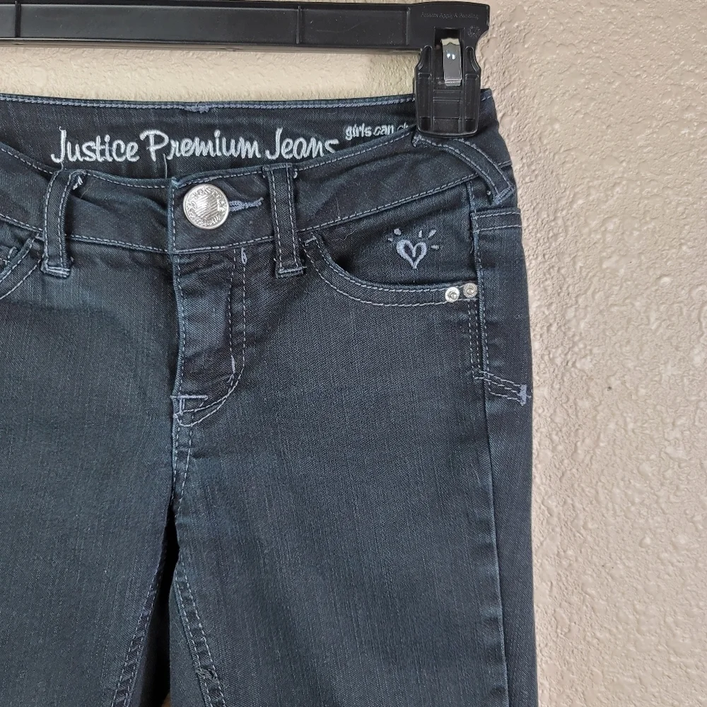 Justice girls pants skinny jean black Sz 8R